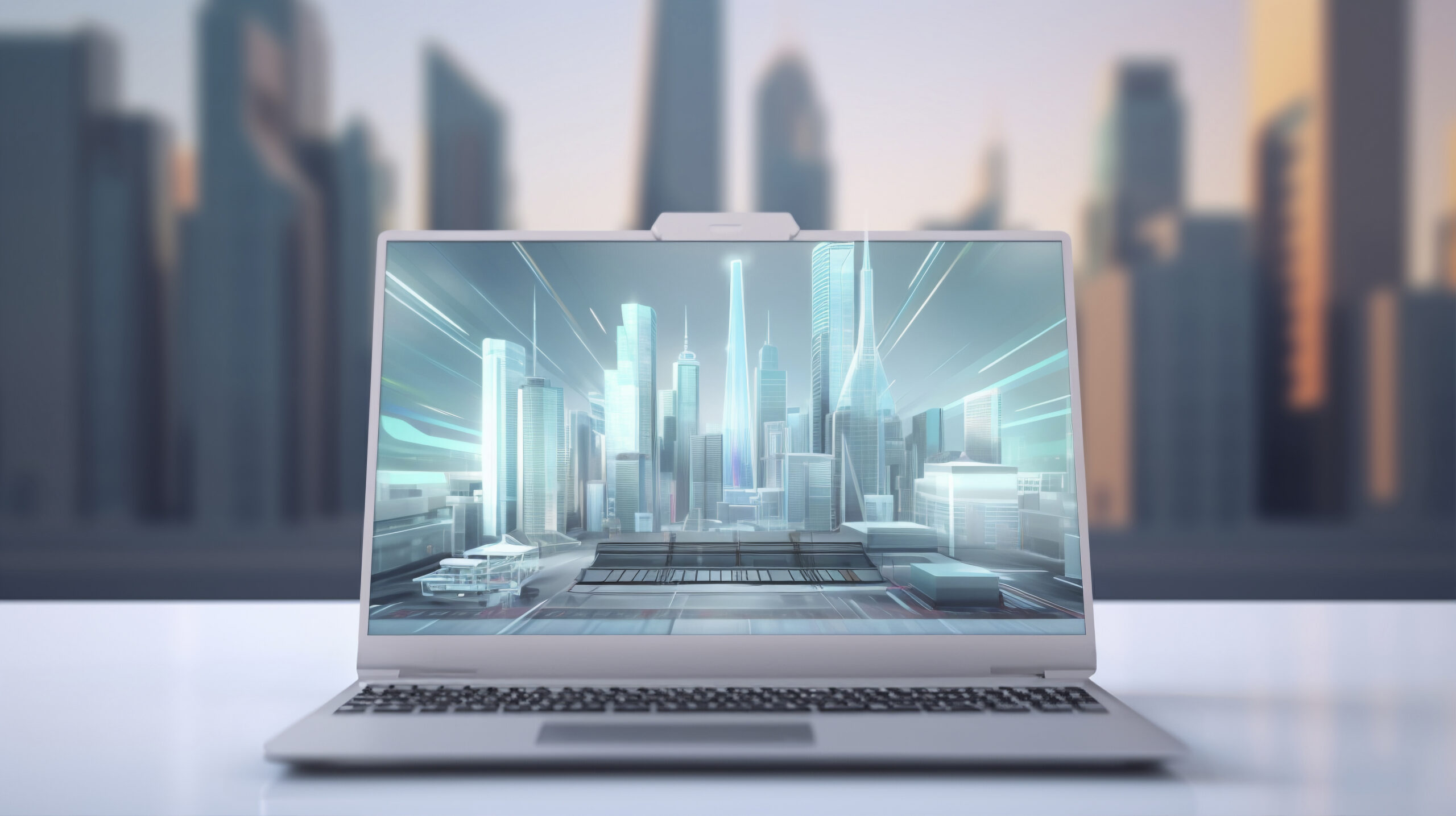 3d Rendering Futuristic Laptop